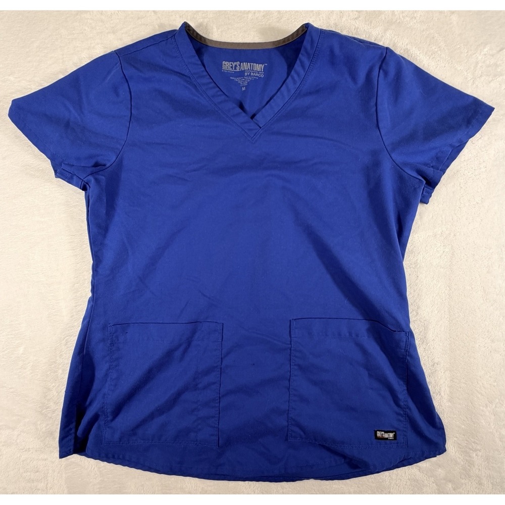 Greys Anatomy Scrub Top Women's Sz M Bardo Shirt Medical Pockets V-Neck Uniform